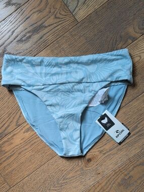 Rip Curl Light Blue Floral Fold-Over Bikini Bottoms